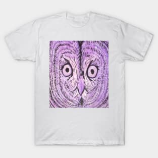 Purple Owl Face T-Shirt